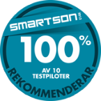 100 % av 10 testpiloter rekommenderar Trampolinspecialisten Fly 4,3 