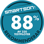 88 % av 330 testpiloter rekommenderar Contour Next One Applikationen