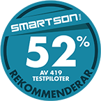 52 % av 419 testpiloter rekommenderar Arla DUO Blåbär & Jordgubb